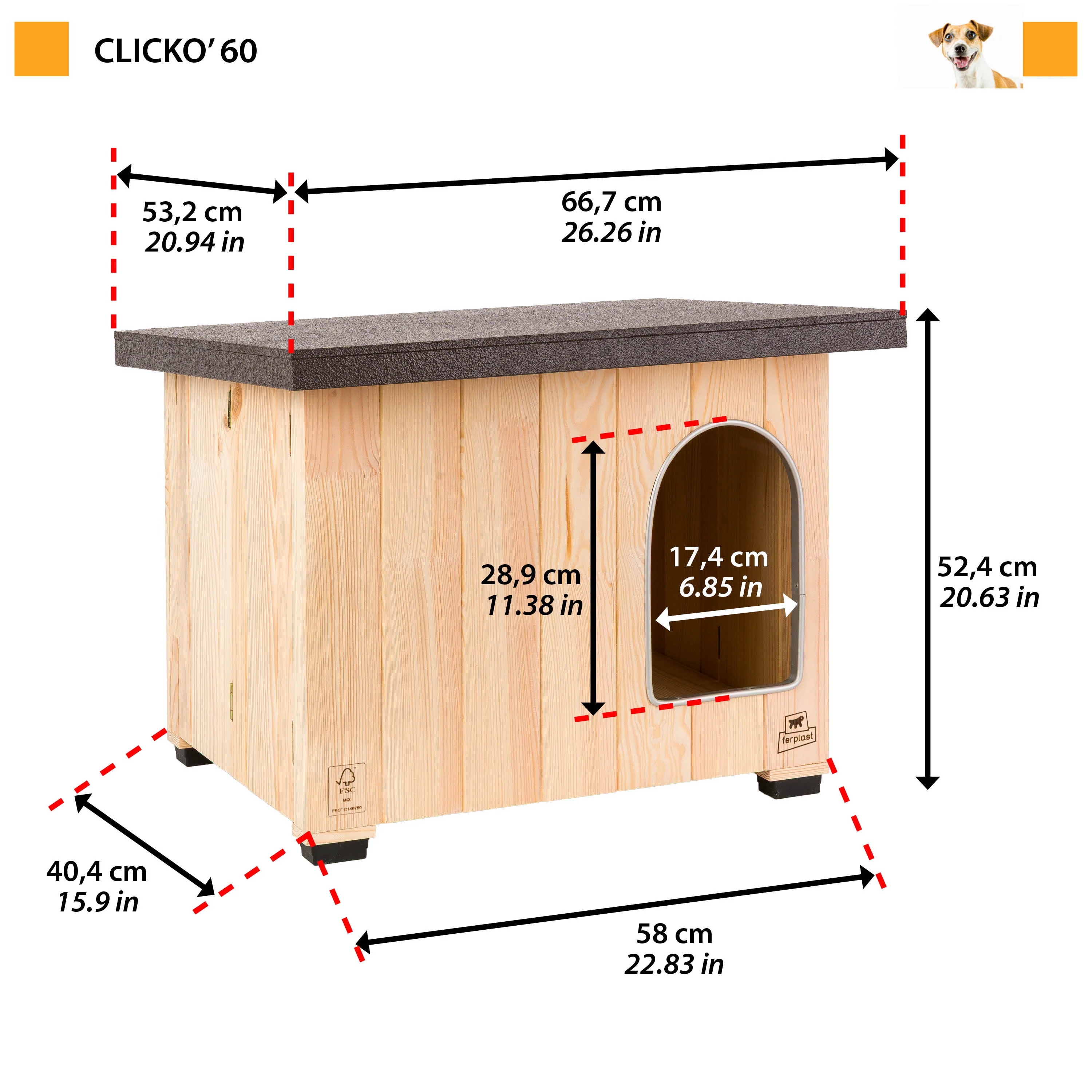 CLICKO cuccia in legno per cani - Image 2