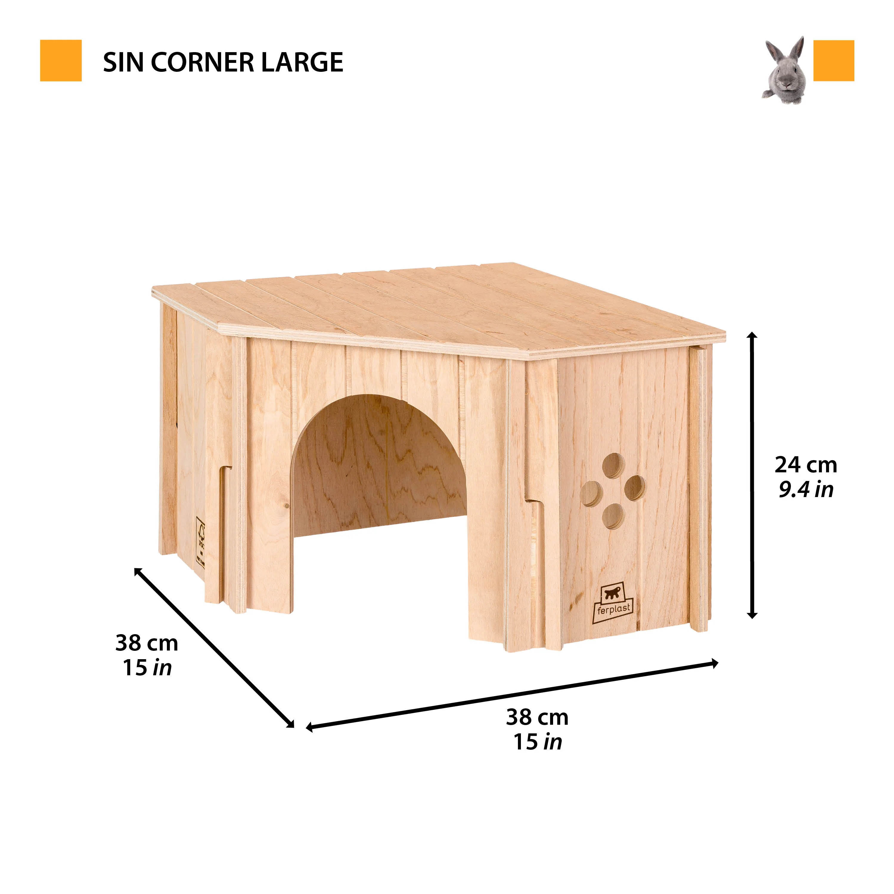 SIN CORNER Casetta in legno angolare per piccoli animali - Image 2